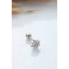 925 Ayar Çiçek Motifli Taşlı Minimal Tragus Piercing