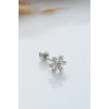 925 Ayar Kar Tanesi Motifli Minimal Tragus Piercing
