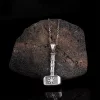 925 Ayar Gümüş İşlemeli Thor Çekici Çekiç Erkek Kolye