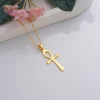 925 Ayar Gümüş Sade Ankh Sembollü Unisex Kolye