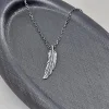 925 Ayar Gümüş Tüy Unisex Kolye