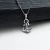 925 Ayar Gümüş Unisex Çapa Kolye