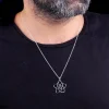 925 Ayar Gümüş Venüs Çiçeği Sembollü Erkek Kolye
