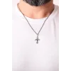 925 Ayar Gümüş Zambak Çiçeği Erkek Kolye Silver