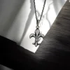 925 Ayar Gümüş Zambak Çiçeği Erkek Kolye Silver