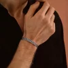 925 Ayar Gümüş Zincir Motifli Kelepçe Bileklik - Silver