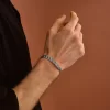925 Ayar Gümüş Zincir Motifli Kelepçe Bileklik - Silver