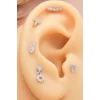 925 Ayar Haç Taş Modeli Minimal Tragus Piercing