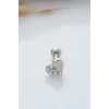 925 Ayar Kalp Motifli Taşlı Minimal Tragus Piercing