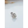925 Ayar Kalp Motifli Taşlı Minimal Tragus Piercing
