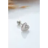 925 Ayar Kalp Motifli Taşlı Minimal Tragus Piercing