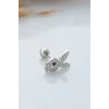 925 Ayar Playboy Motifli Taşlı Minimal Tragus Piercing