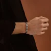 925 Ayar Şık Gümüş Kelepçe Bileklik - Silver