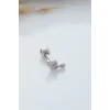 925 Ayar Sol Anahtarı Motiflli Taşlı Minimal Tragus Piercing