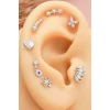 925 Ayar Süzme Yuvarlak Motifli Minimal Tragus Piercing