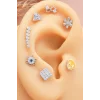 925 Ayar Elmas Modeli Minimal Tragus Piercing