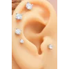 925 Ayar Tek Taş Modeli Minimal Tragus Piercing