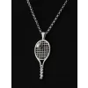 925 Ayar Tenis Raketi Topu Kolye