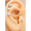 925 Ayar Tek Taş Minimal Tragus Piercing