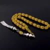 Eskitme Ateş Kehribar Tesbih Metal Püsküllü