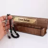 Gümüş Püsküllü Canım Babam Yazılı Ahşap Kutulu Onix Taşlı Tesbih