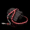 Kırmızı Renk Mine İşlemeli Metal 6 Yarma Model Tesbih