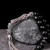 ZİRKON TAŞ İŞLEMELİ GÜMÜŞ PÜSKÜLLÜ GÜRCİSTAN OLTU TAŞI TESBİH