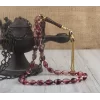 Zirkon Taşlı Gümüş Püsküllü Sıkma Kehribar Tesbih