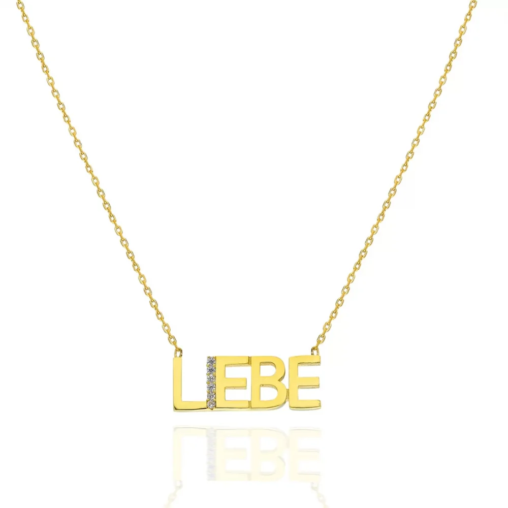 925 Ayar Gümüş LIEBE Kolye