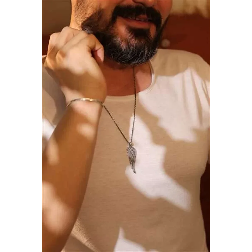 925 Ayar Gümüş Tek Kanat Erkek Kolye