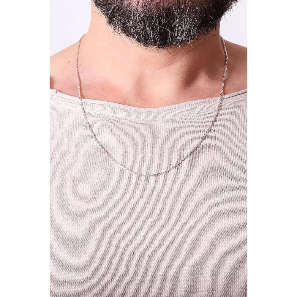 925 Ayar Gümüş 50lik Forse Erkek Zincir Kolye Silver