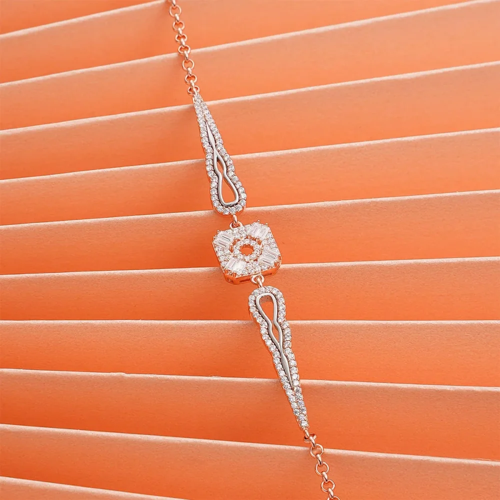 925 Ayar Modern Gümüş Bileklik Rose