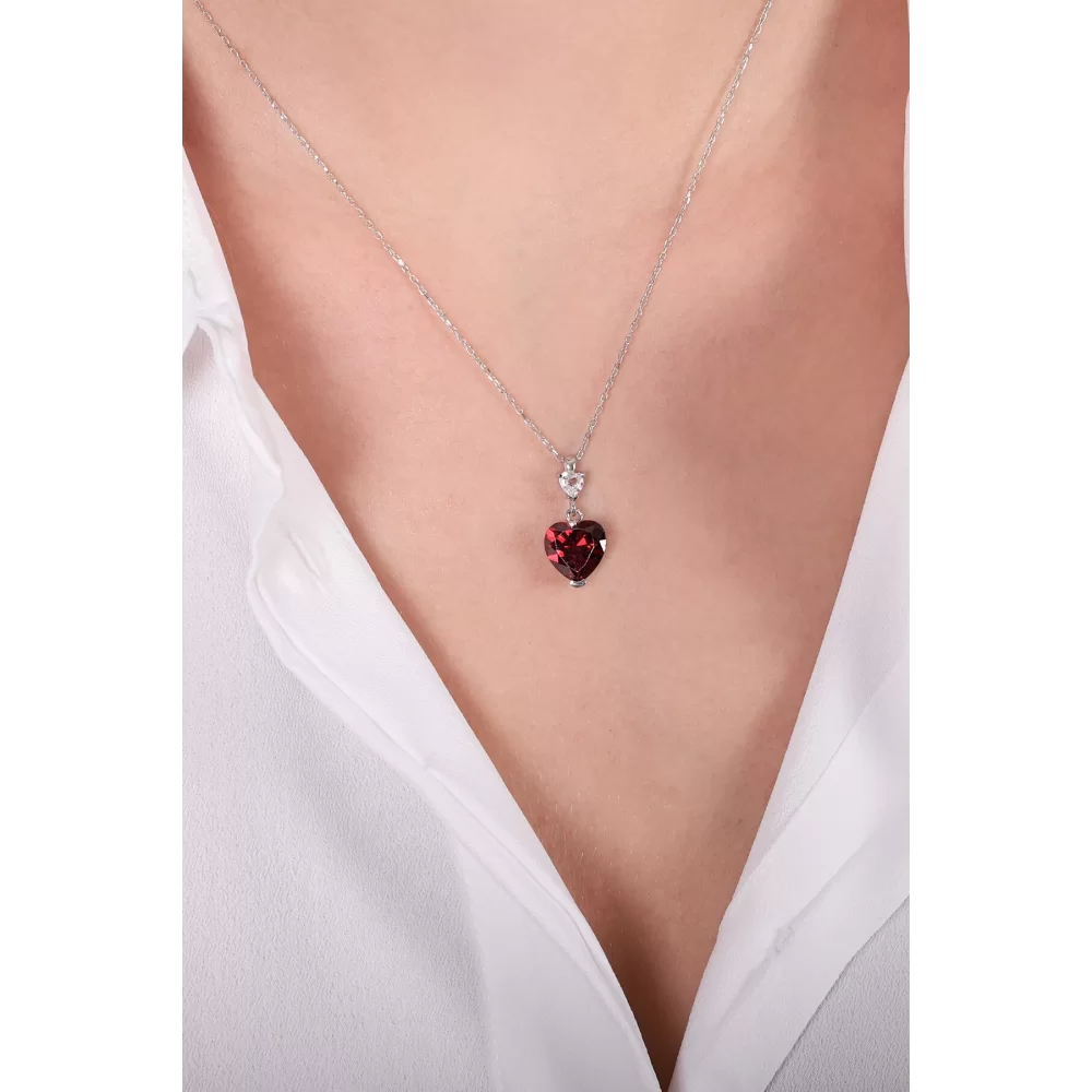 925 Ayar Opal Rengi Zirkon Taşlı Kolye