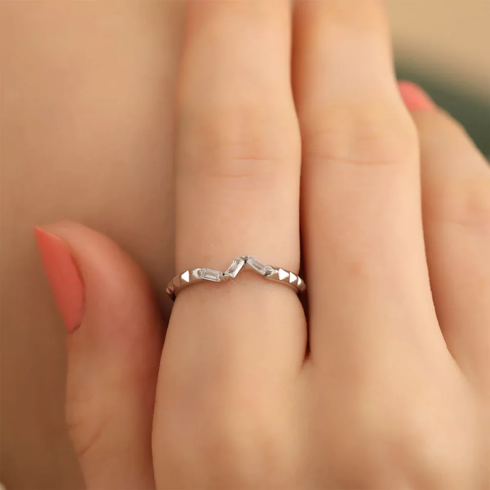 925 Ayar Zirkon Taş Ayarlanabilir Gümüş Yüzük Silver