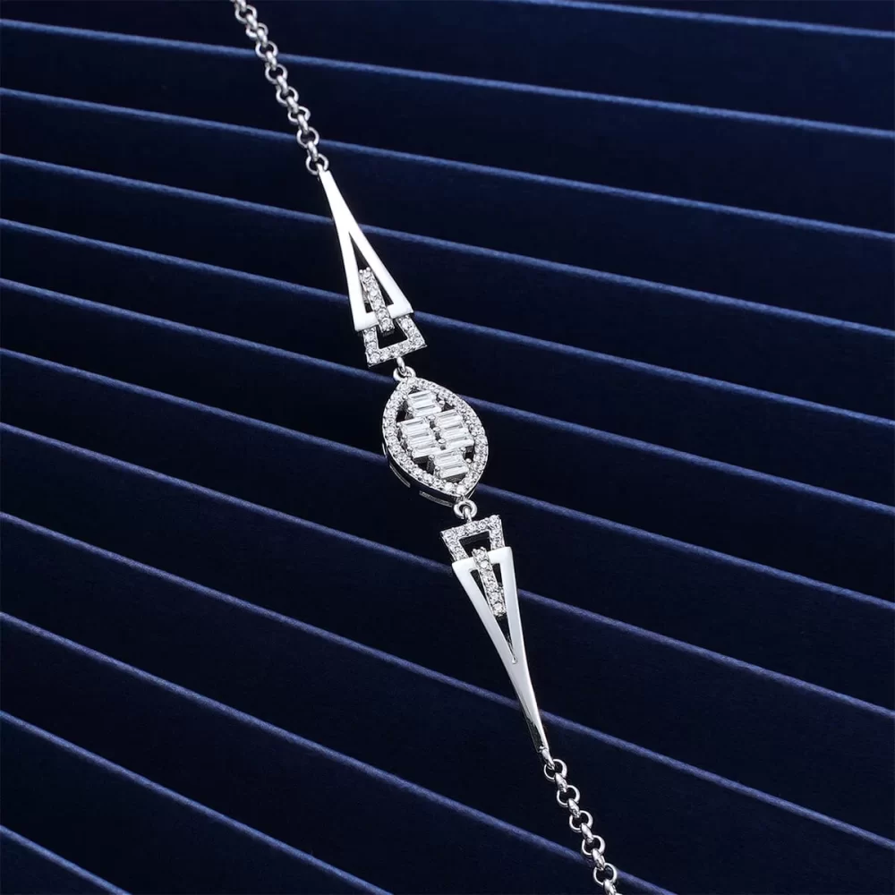 925 Ayar Zirkon Taşlı Gümüş Bileklik Silver