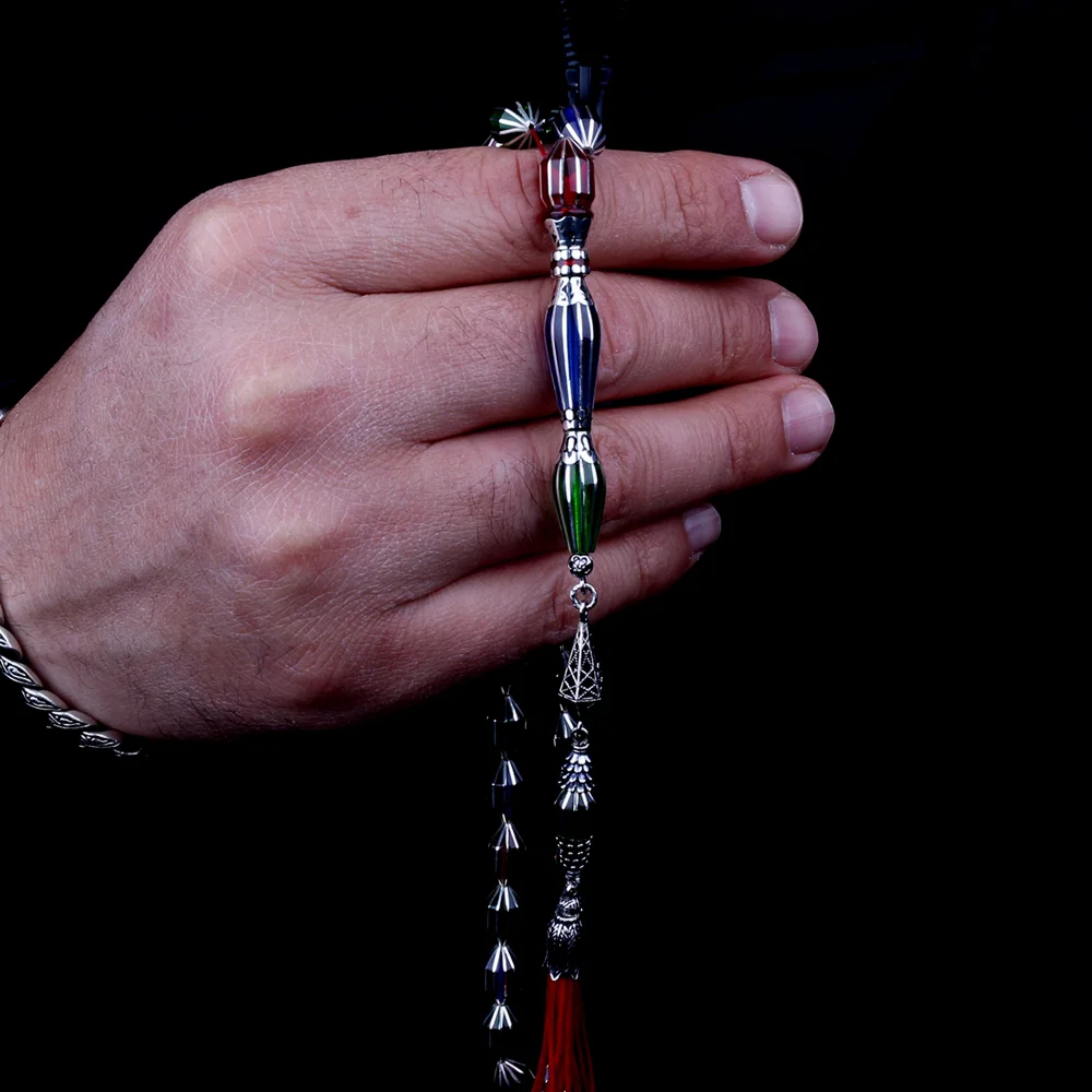 12li Karpuz Yarma Usta İşçilikli Saray Püsküllü Ateş Kehribar Tesbih