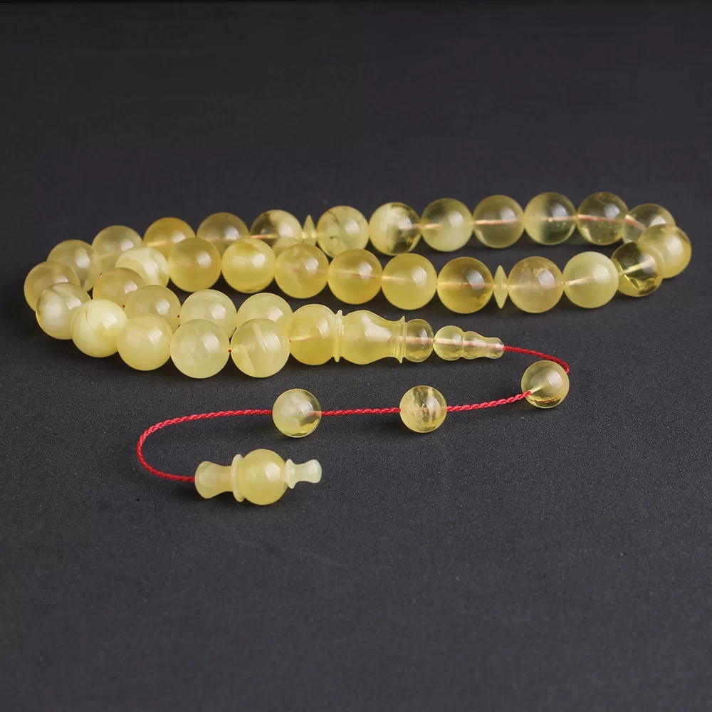 12 mm Orjinal Damla Kehribar Tesbih Büyük Boy