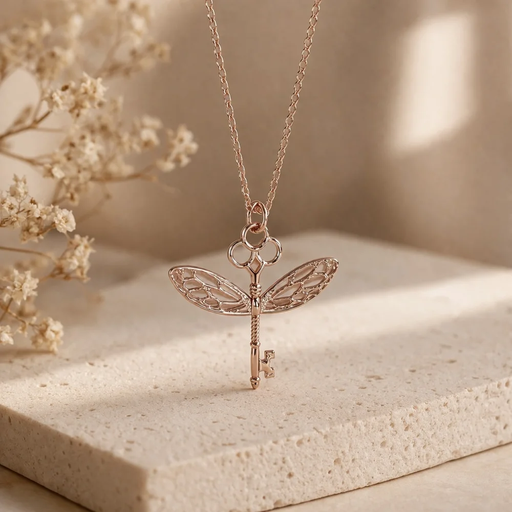 925 Ayar Gümüş Özgürlük Anahtarı Yusufçuk Kolye