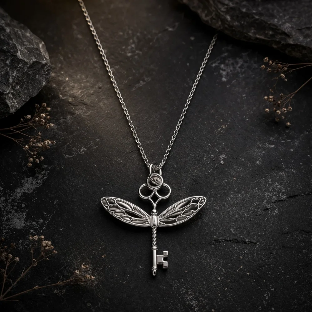 925 Ayar Gümüş Özgürlük Anahtarı Yusufçuk Kolye