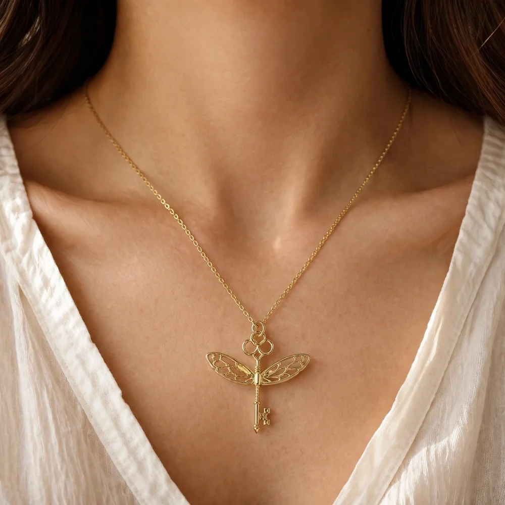 925 Ayar Gümüş Özgürlük Anahtarı Yusufçuk Kolye