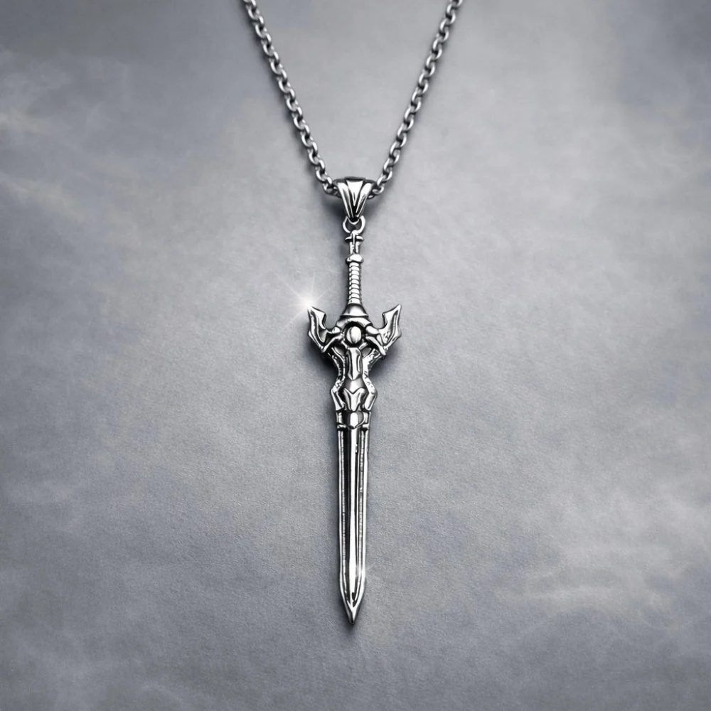 925 Ayar Gümüş Inferno Kılıç Kolye