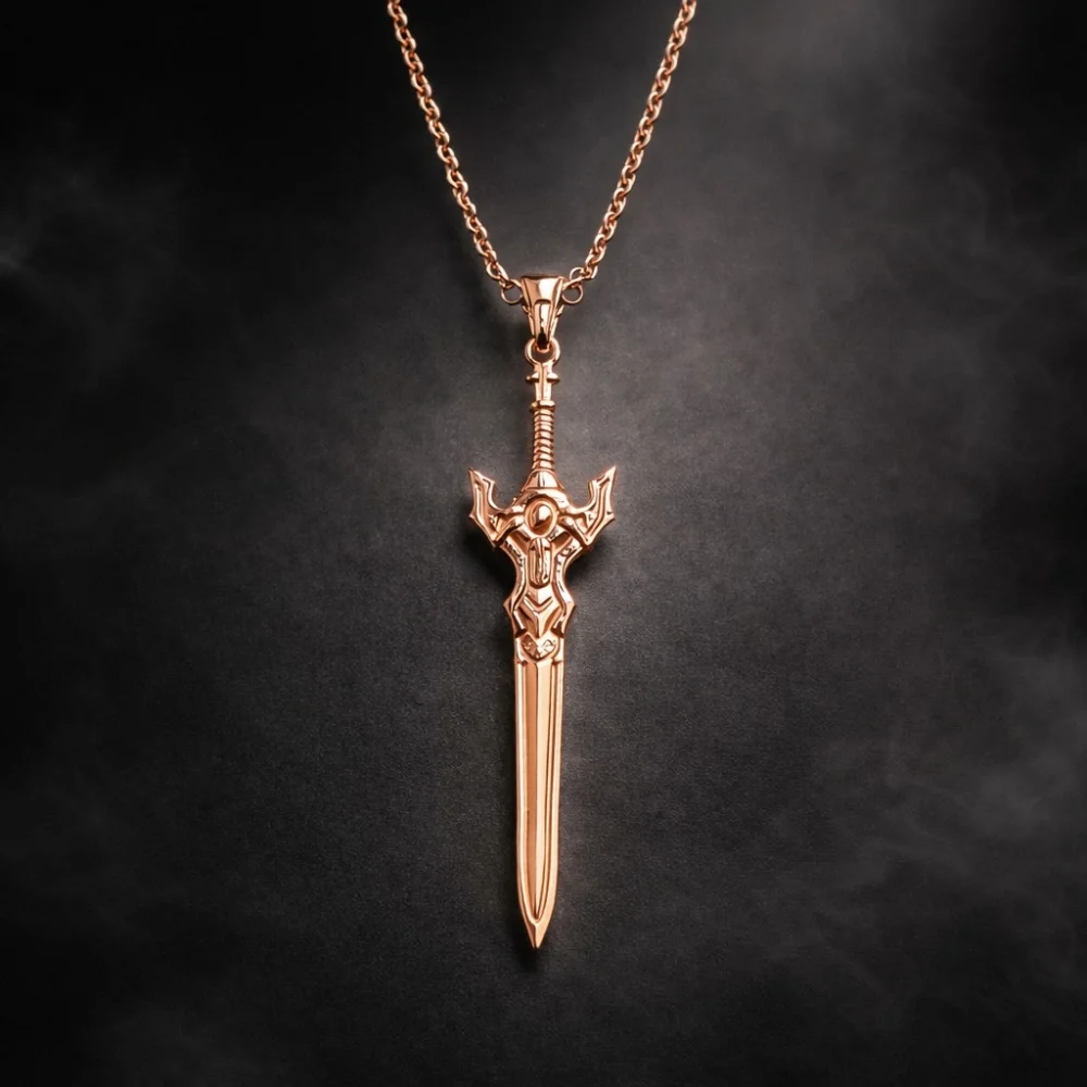 925 Ayar Gümüş Inferno Kılıç Kolye