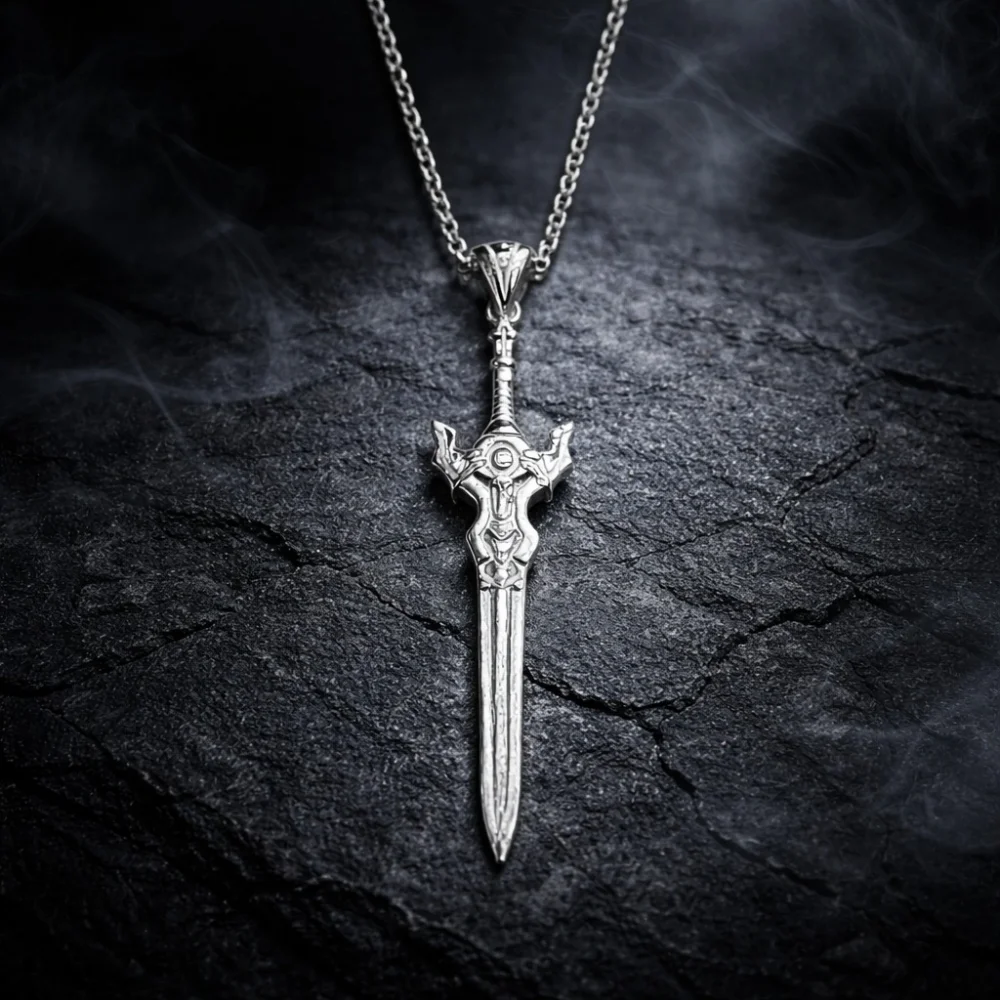 925 Ayar Gümüş Inferno Kılıç Kolye