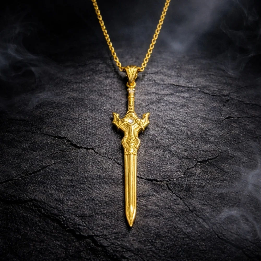 925 Ayar Gümüş Inferno Kılıç Kolye