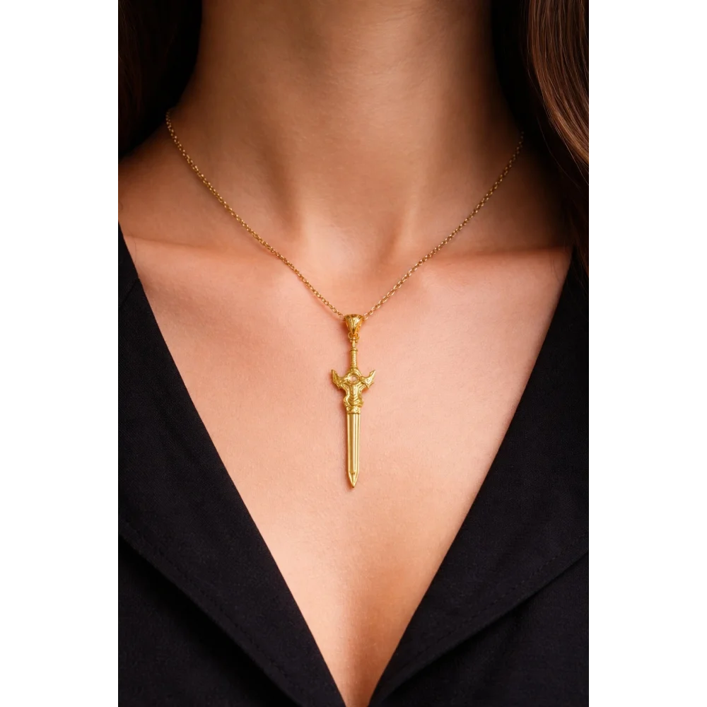 925 Ayar Gümüş Inferno Kılıç Kolye