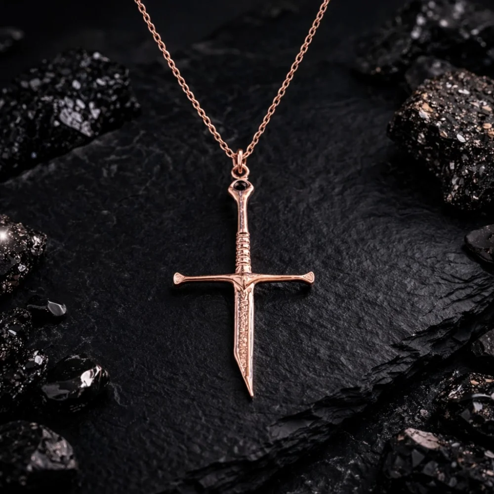 925 Ayar Gümüş Yüzüklerin Efendisi Kılıcı Unısex Kolye