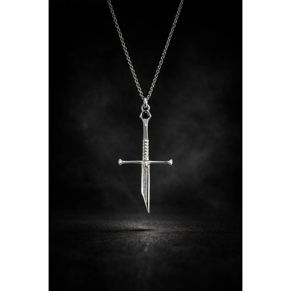 925 Ayar Gümüş Yüzüklerin Efendisi Kılıcı Unısex Kolye