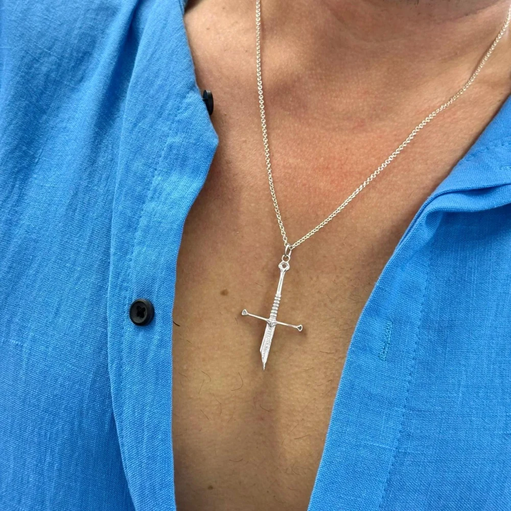 925 Ayar Gümüş Yüzüklerin Efendisi Kılıcı Unısex Kolye