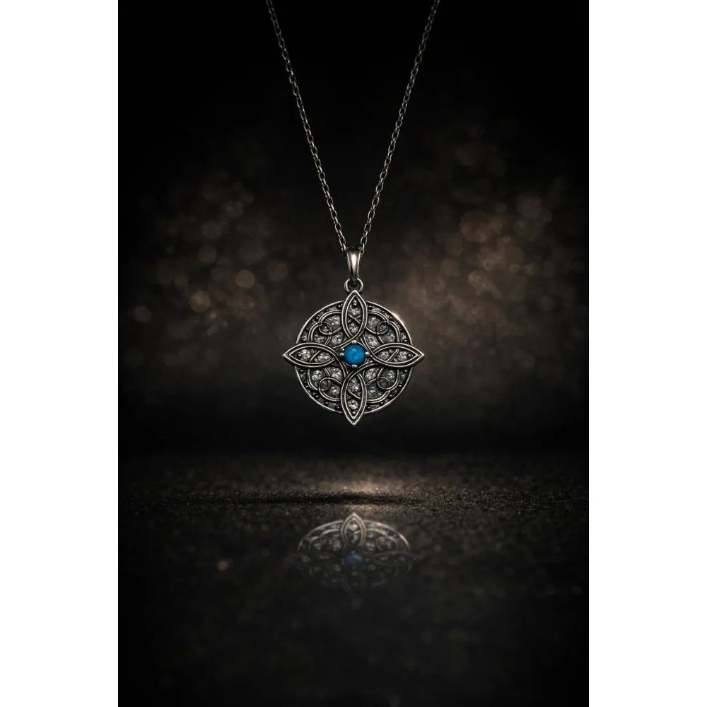 925 Ayar Gümüş Yeni Tasarım Yaşam Çiçeği Unisex Kolye