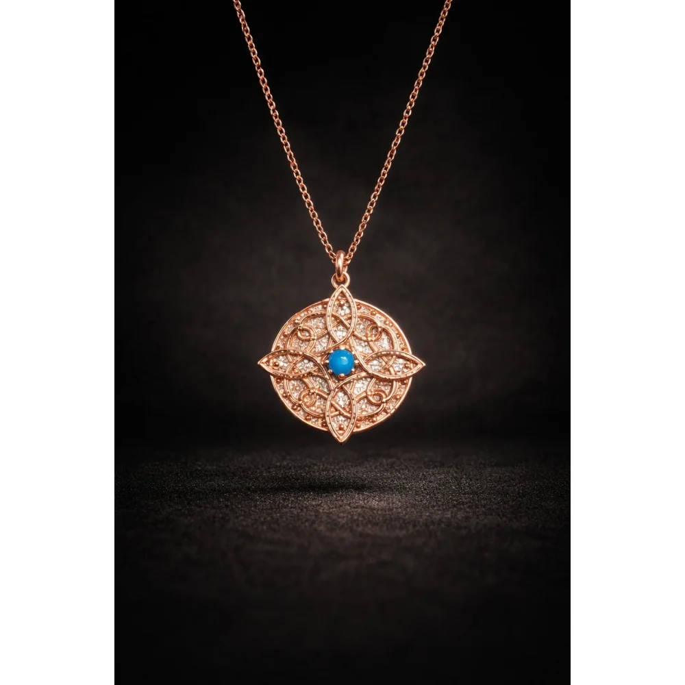 925 Ayar Gümüş Yeni Tasarım Yaşam Çiçeği Unisex Kolye